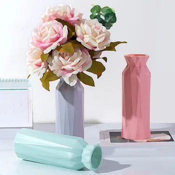 Контейнер для цветочной вазы, простая геометрия, украшение пластикового цветочного горшка, гостиная, украшение маленькой и свежей цветочной композиции