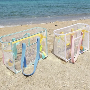Портативная Прозрачная пляжная сумка с желе на одно плечо, водонепроницаемая сумка для фитнеса и плавания из ПВХ