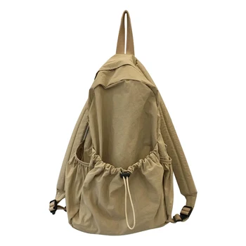 Рюкзак из холщовой ткани для женщин, новый однотонный легкий рюкзак для ноутбука, нейлоновая дорожная сумка унисекс
