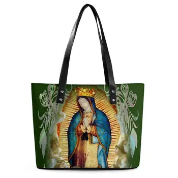Сумки Богоматери Гваделупской, Мексиканская сумка-тоут для колледжа Девы Марии, женская сумка через плечо Y2k, сумки для покупок из искусственной кожи с принтом на молнии