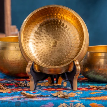 Тибетская Медная чаша, Мячи для йоги, Поющие Чаши для ног, Музыкальные инструменты, Перкуссия, Тибетская Чаша, Палочка, Целебные звуковые инструменты