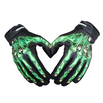 Уличные зимние мотоциклетные велосипедные перчатки Череп Скелет Готические гоночные перчатки с полными пальцами Женщины Мужчины Унисекс