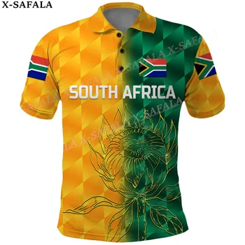 Флаг страны Южная Африка, Спрингбоки, рубашка поло с 3D принтом, мужские футболки с короткими рукавами, Повседневная новая летняя одежда, спортивный костюм-10